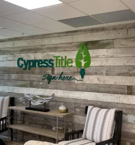 cypress title interior signage