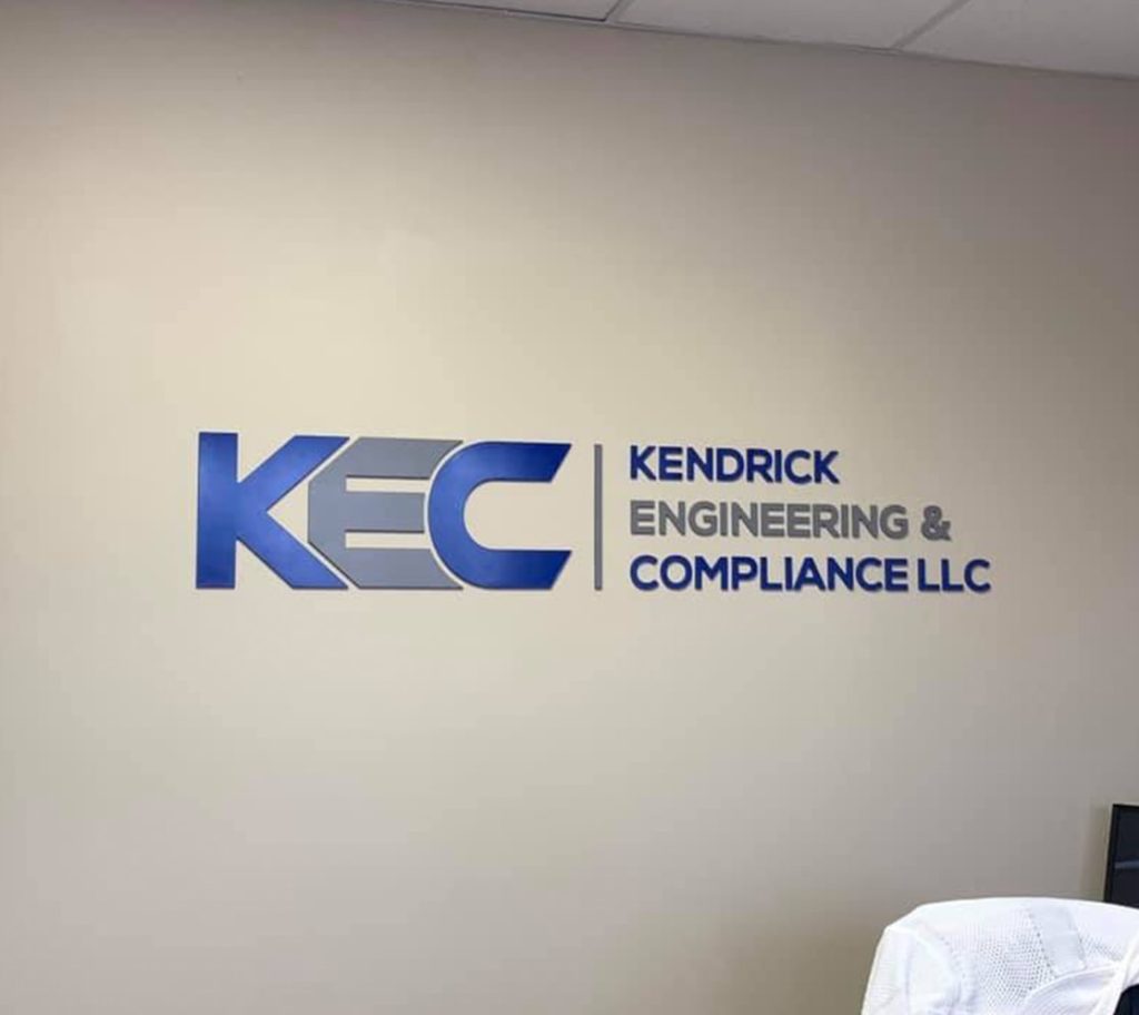KEC Signage inside of office