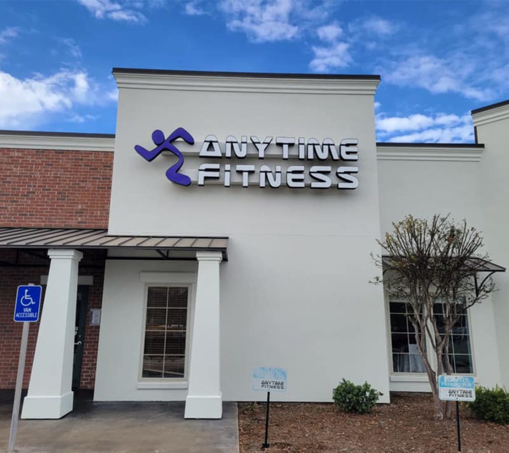 front view of Exterior Signage for Anytime Fitness