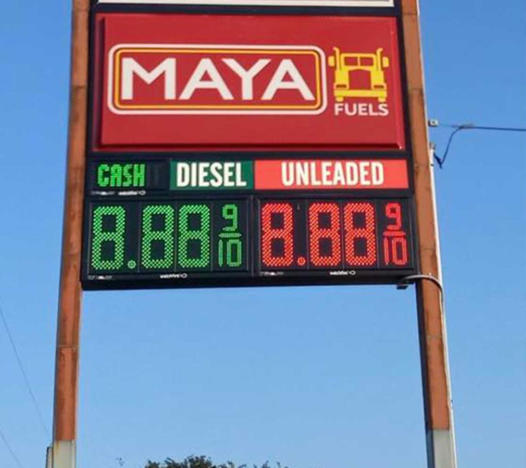 Maya Fuels Pylon Sign
