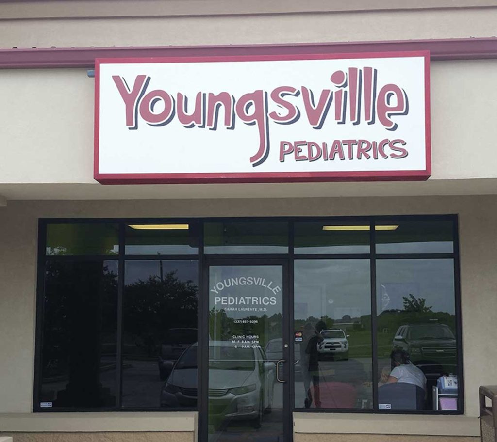 Youngsville pediatrics exterior signage